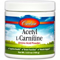 Carlson Labs, Acetyl-L-Carnitine, Amino Acid Powder, 3.53 oz (100 g)