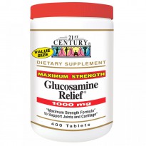 21st Century, Glucosamine Relief, Maximum Strength, 1,000 mg, 400 Tablets