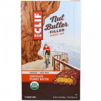 Clif Bar, Organic, Nut Butter Filled Energy Bar, Chocolate Peanut Butter, 12 Energy Bars, 1.76 oz (50 g) Each