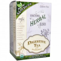 Mate Factor, Organic Functional Herbal Blends, Digestive Tea with Prebiotics, 20 Tea Bags, (3.5 g) Each