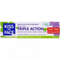 Kiss My Face, Triple Action Toothpaste, Fluoride Free, Fresh Mint Paste, 4.1 oz