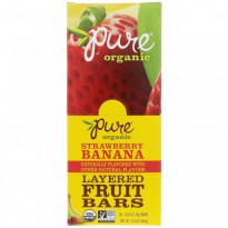 Pure Bar, Organic, Layered Fruit Bars, Strawberry Banana, 20 Bars, 0.63 oz (18 g) Each